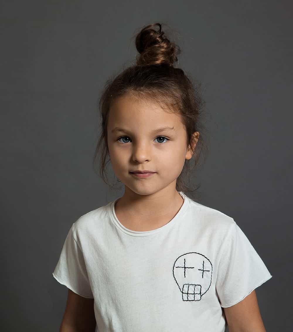 Embroidered Sketch Skull T-shirt
