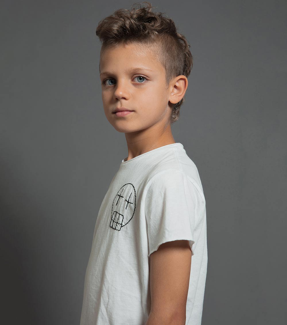 Embroidered Sketch Skull T-shirt