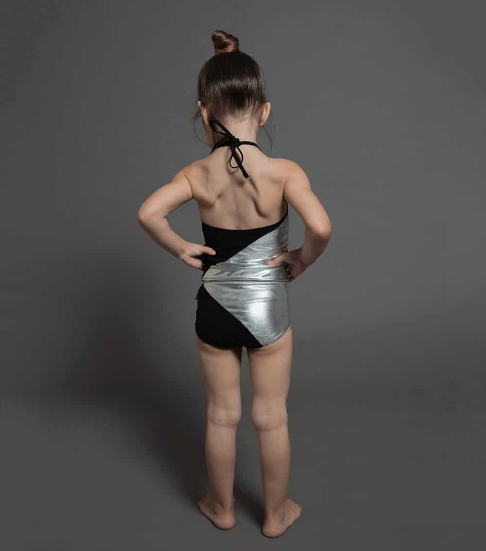 1/2 &amp; 1/2 Collar Bikini Black/Silver