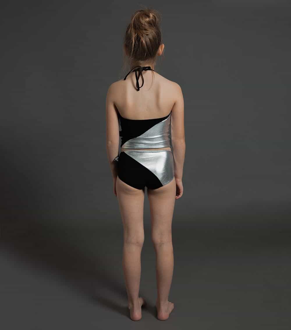 1/2 &amp; 1/2 Collar Bikini Black/Silver