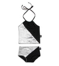 1/2 &amp; 1/2 Collar Bikini Black/Silver