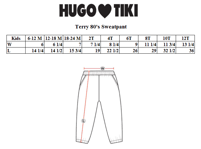 Terry 80's Sweat Pants- Green Hearts