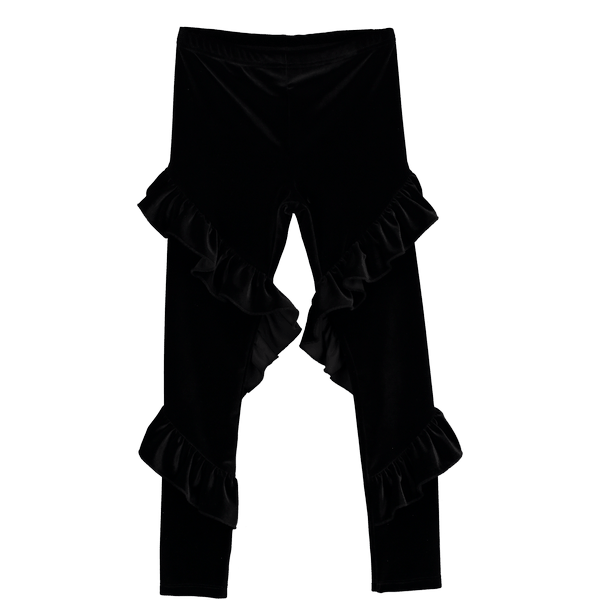 Velvet Ruffle Leggings