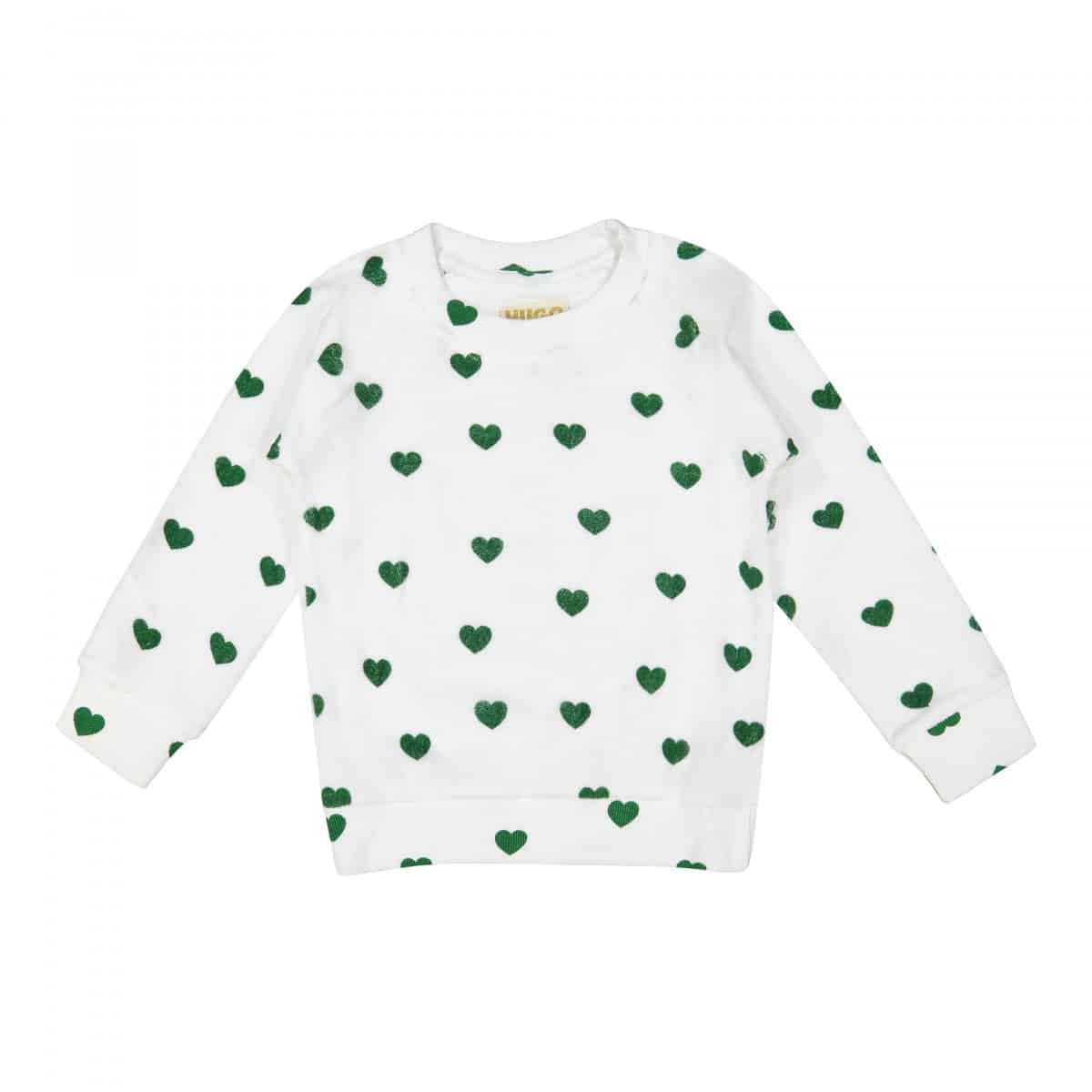 Terry Sweatshirt-Green Hearts