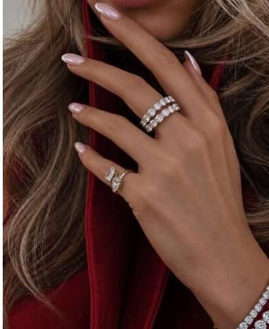Lab-grown diamond eternity rings in 14k gold
