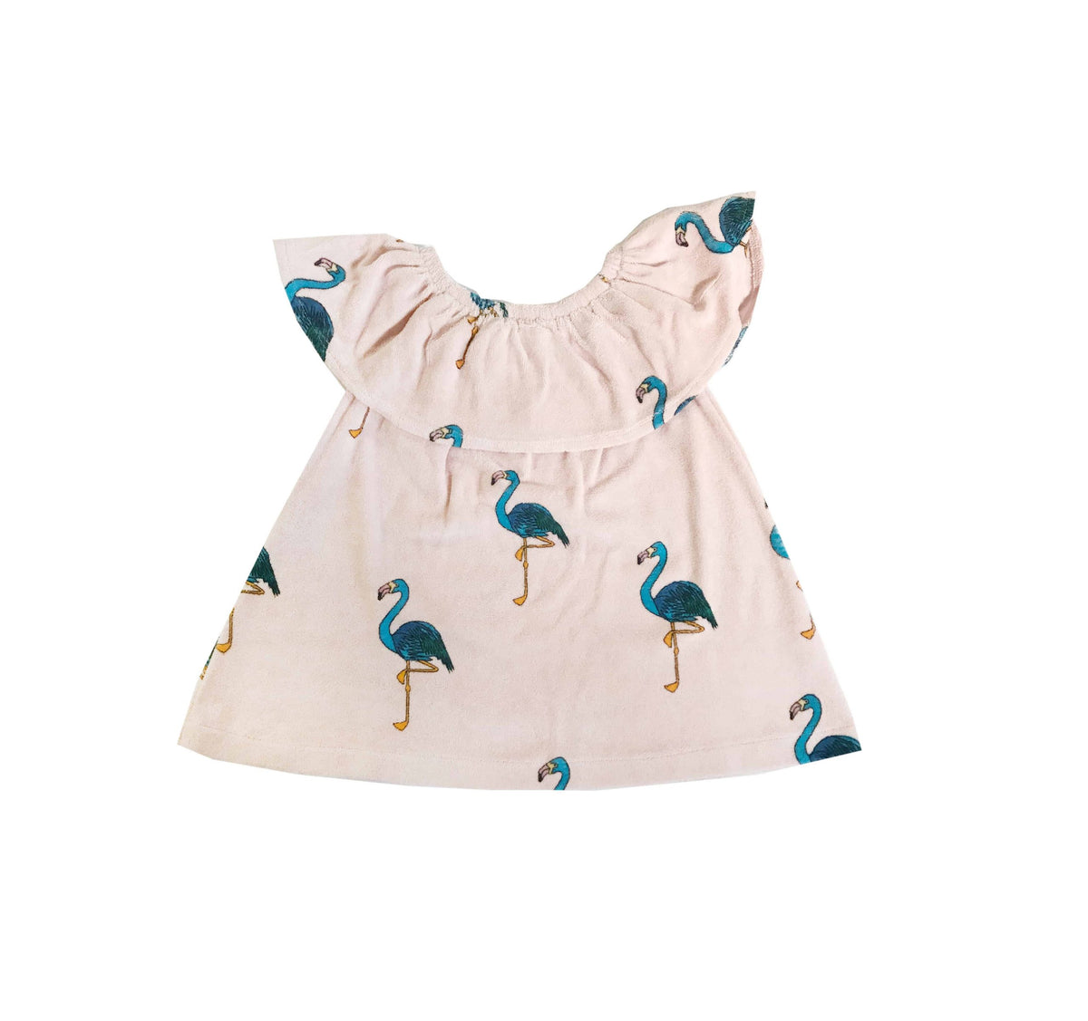Pink Flamingos Terry Ruffled Dress