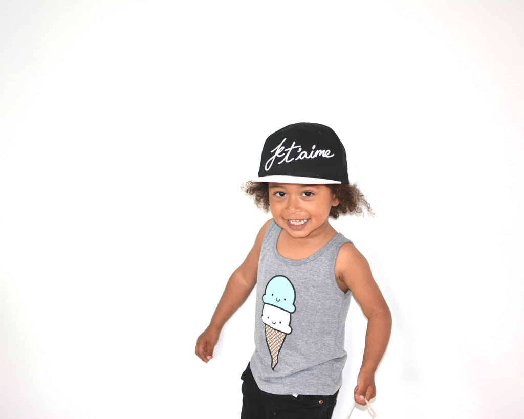 Je T'aime Script Flat Brim Cap