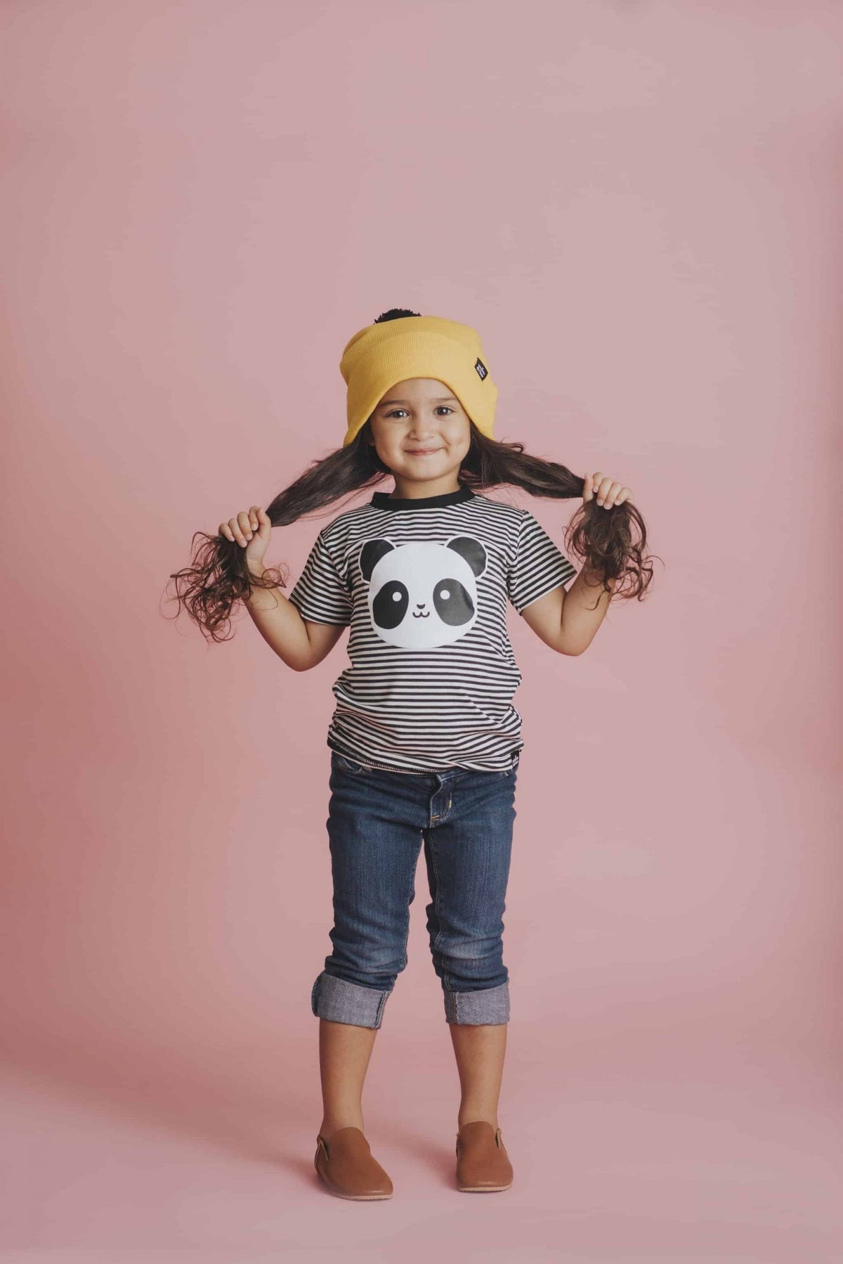 Kawaii Panda Striped T-Shirt