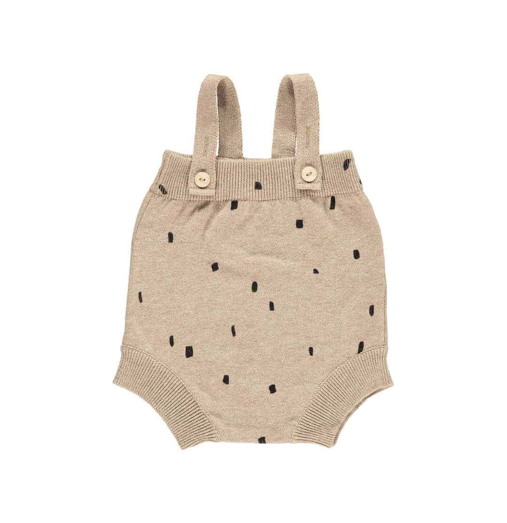 MS - Knit Body with Suspenders - Oatmeal Confetti