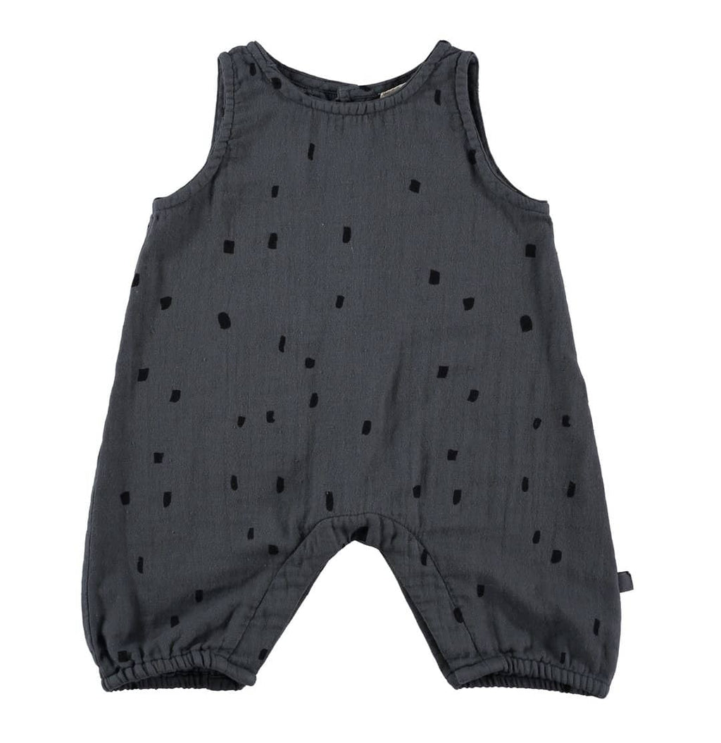 MS - Cotton Romper - Charcoal Confetti