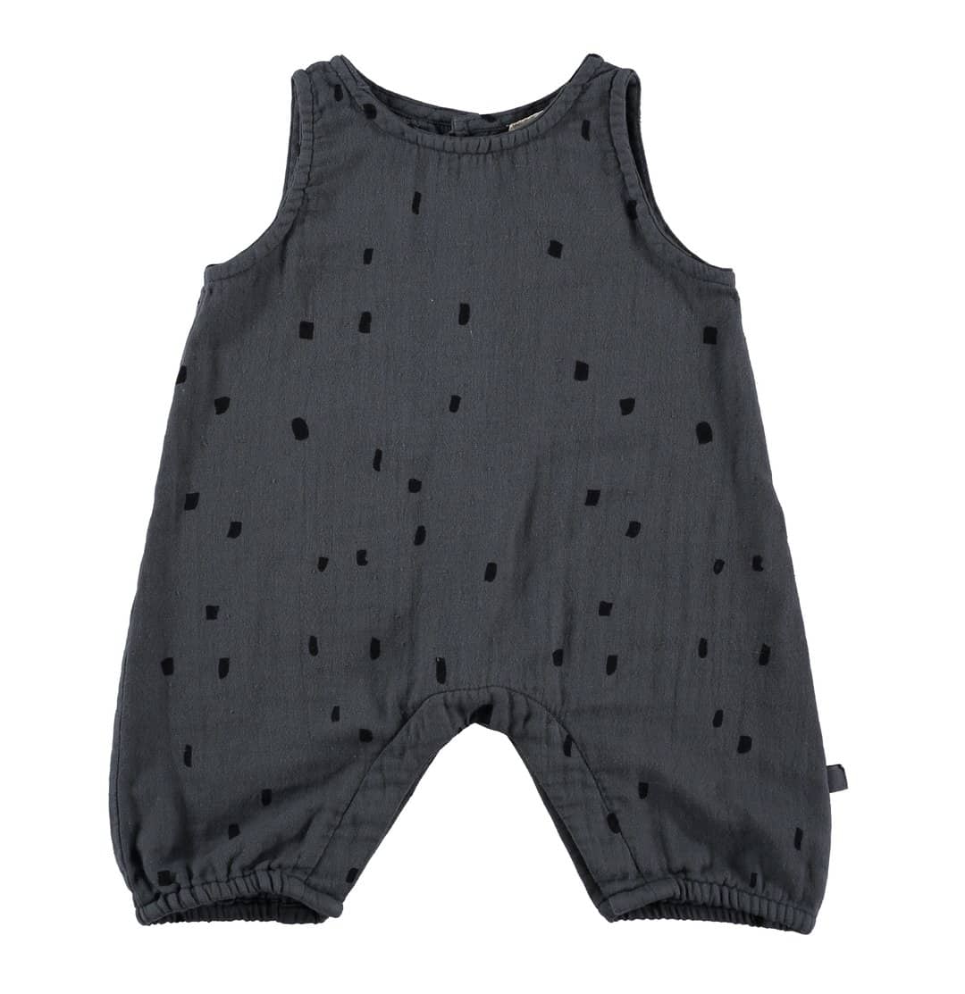 MS - Cotton Romper - Charcoal Confetti