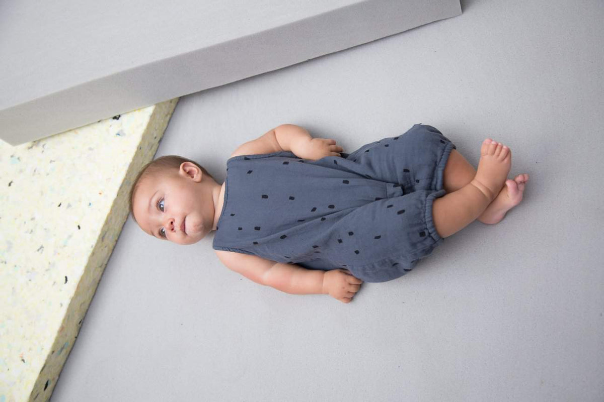 MS - Cotton Romper - Charcoal Confetti