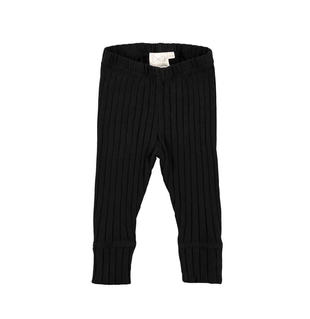 MS - Ribbed Slim Pants with cuffs - Black