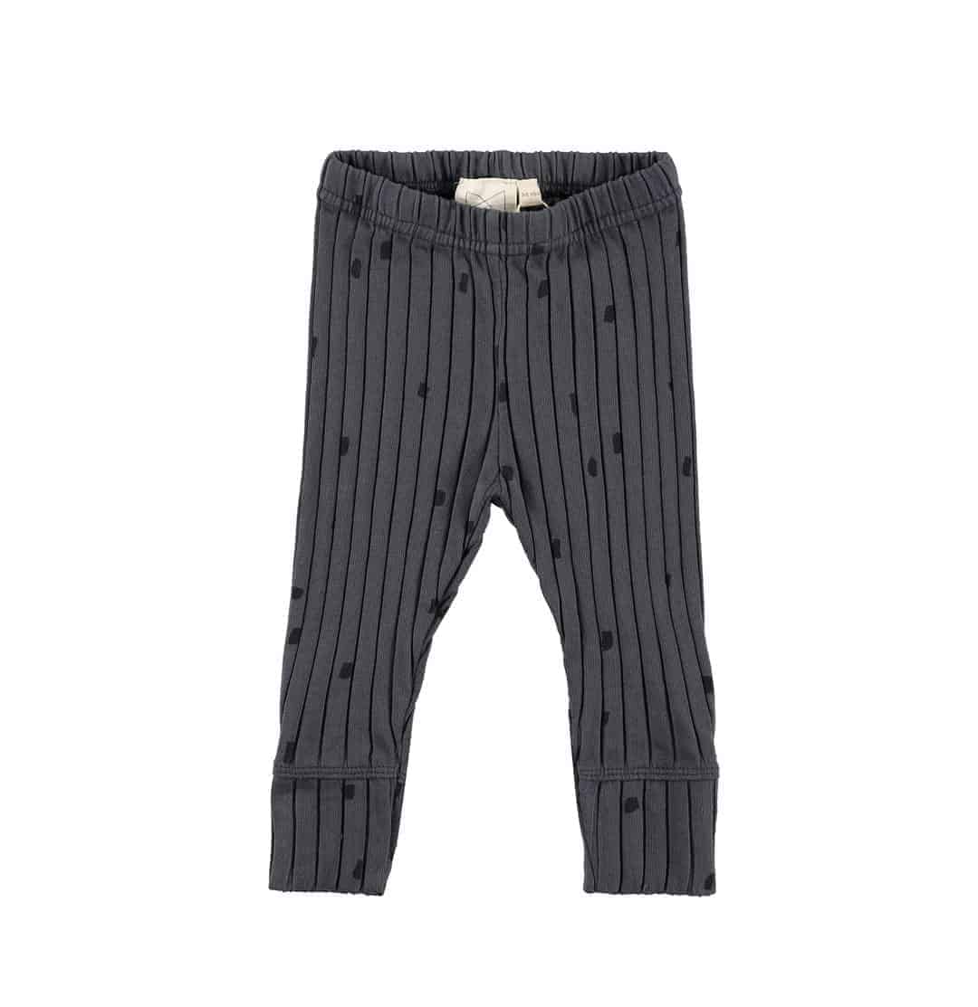 MS - Ribbed Slim Pants with cuffs - Charcoal Confetti