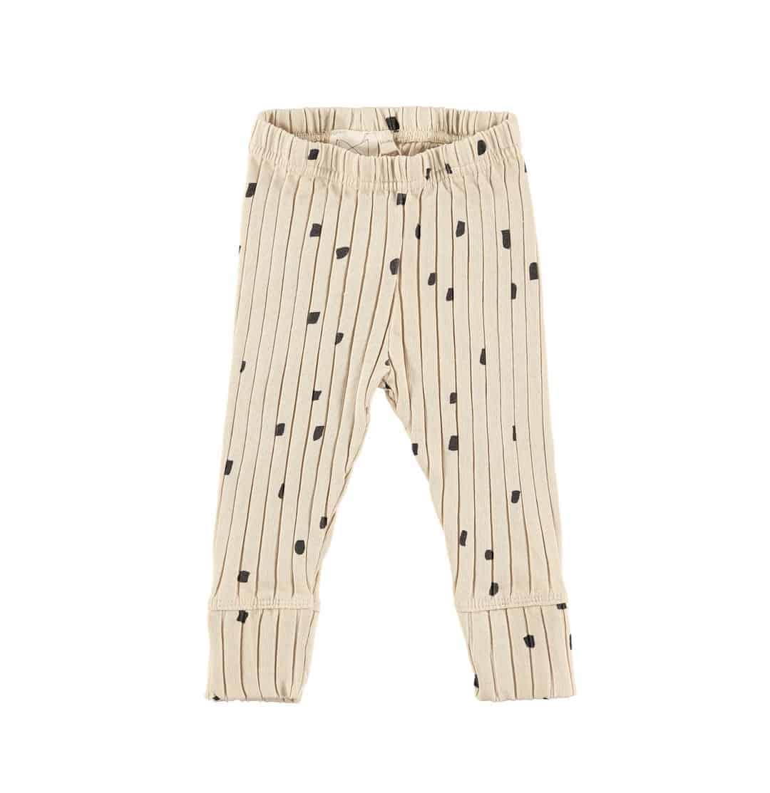 MS - Ribbed Slim Pants with cuffs - Oatmeal Confetti