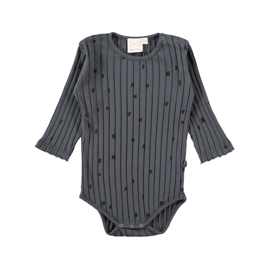 MS - Baby Long Sleeve Body Suit - Grey Confetti