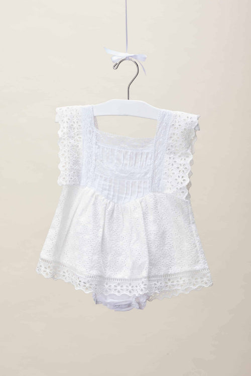 Bloom Eyelet Romper - White
