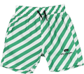 Swim Shorts - Green Diagonal Stripes