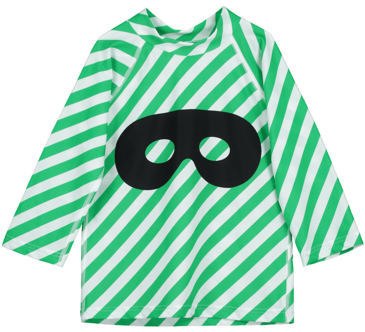 Swim Top Long Sleeve - Green Diagonal Stripes
