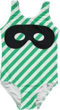Swim Suit - Green Diagonal Stripes