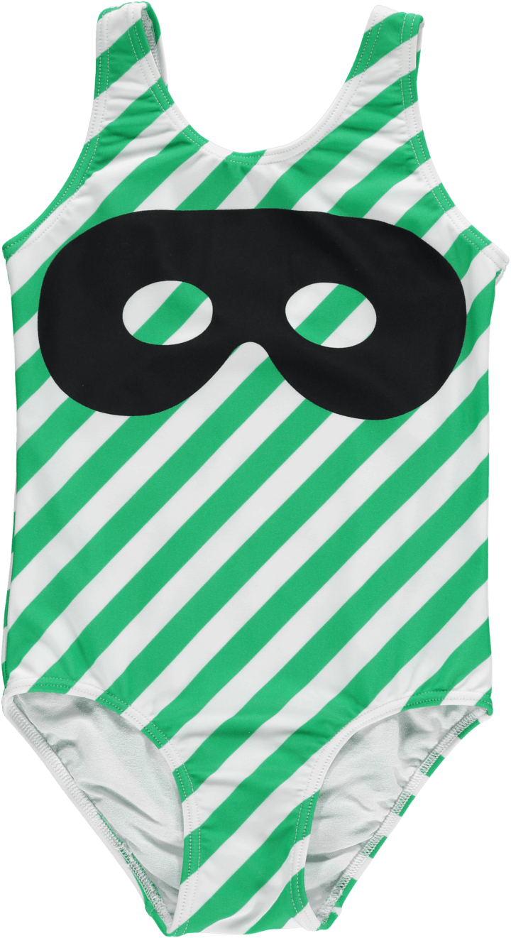 Swim Suit - Green Diagonal Stripes