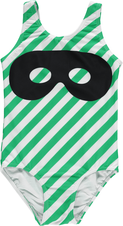 Swim Suit - Green Diagonal Stripes – Kinder-Badeanzug von Beau Loves