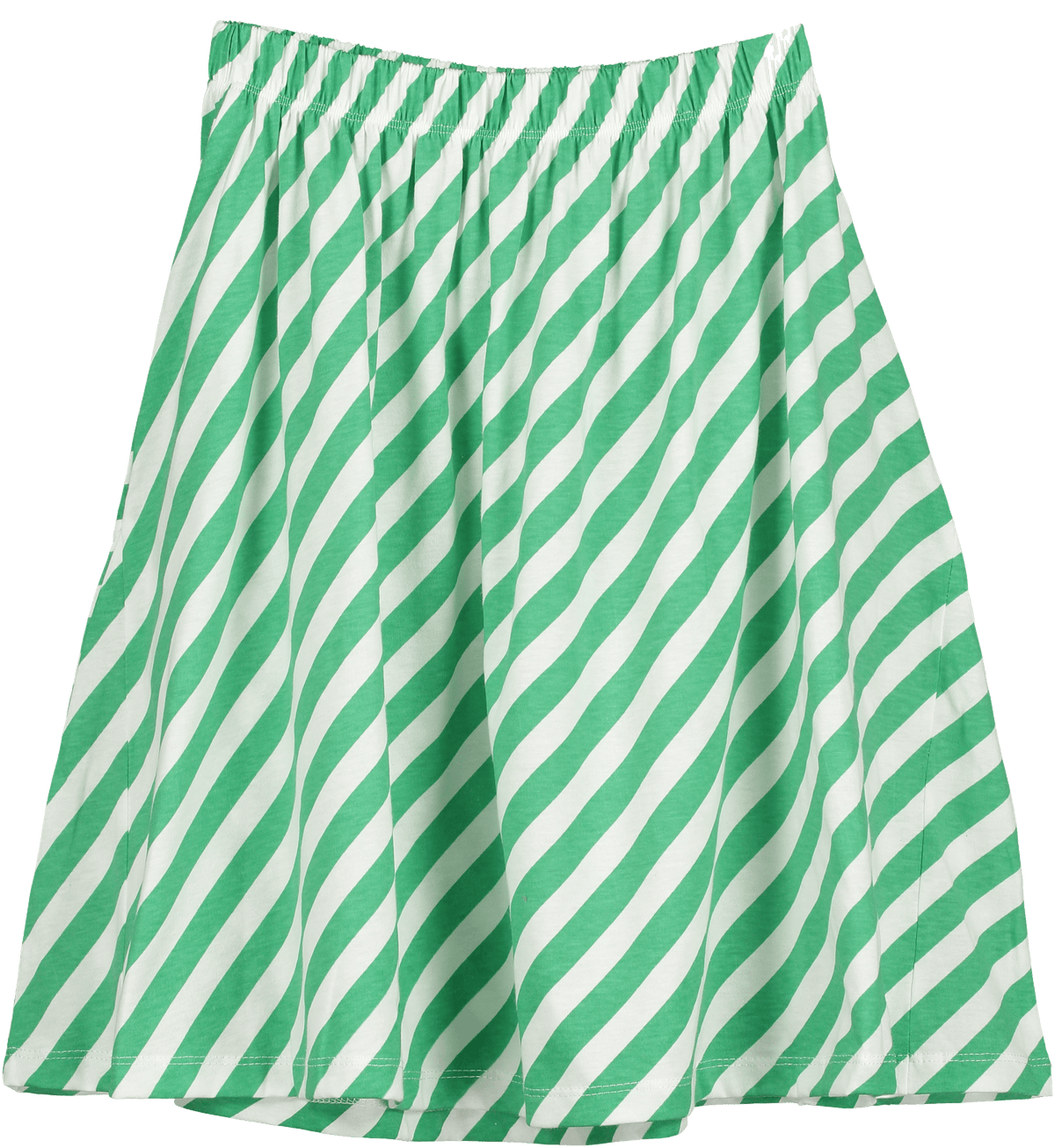 Skirt with Green Diagonal  Stripes