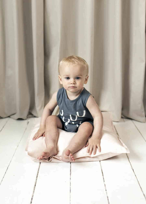 Baby Jersey Romper - Upside Down, Grey