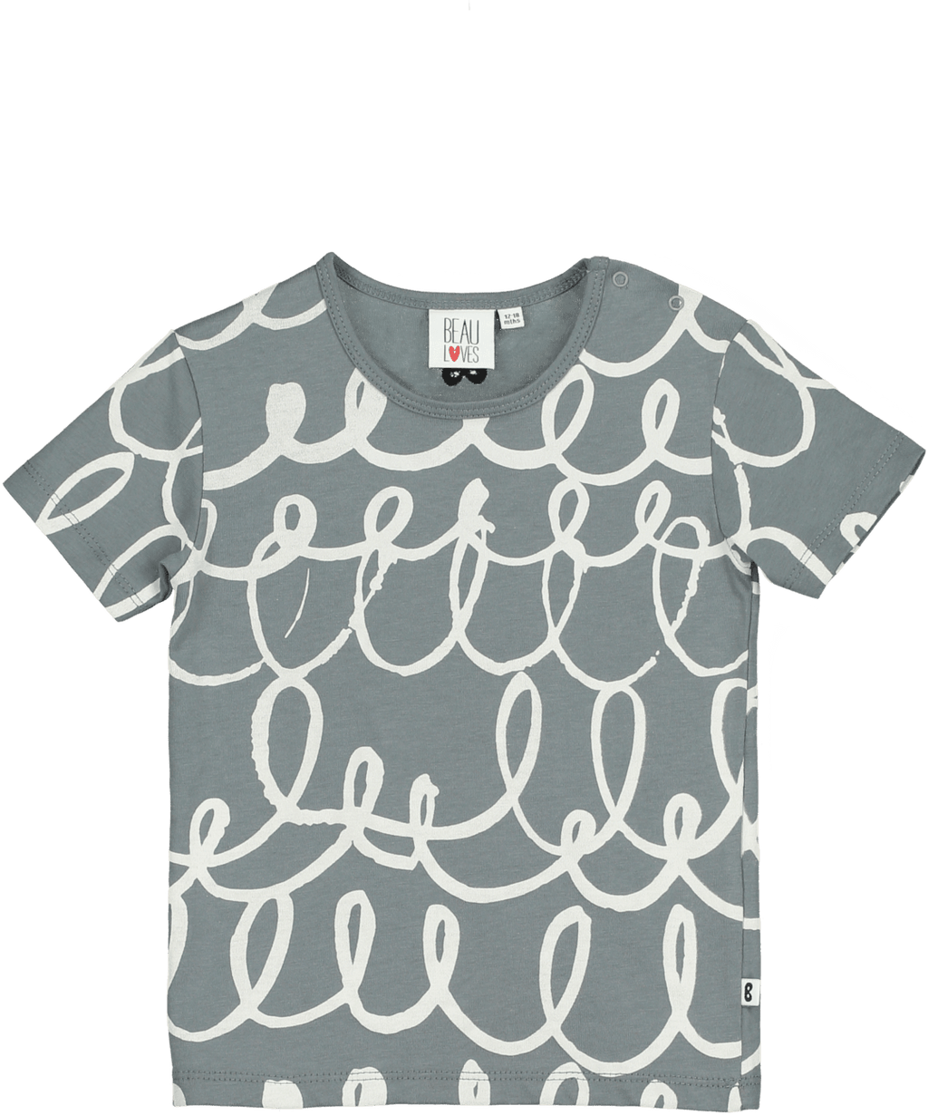 Short Sleeve Baby Top - Grey Loops