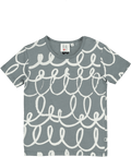 Short Sleeve Baby Top - Grey Loops