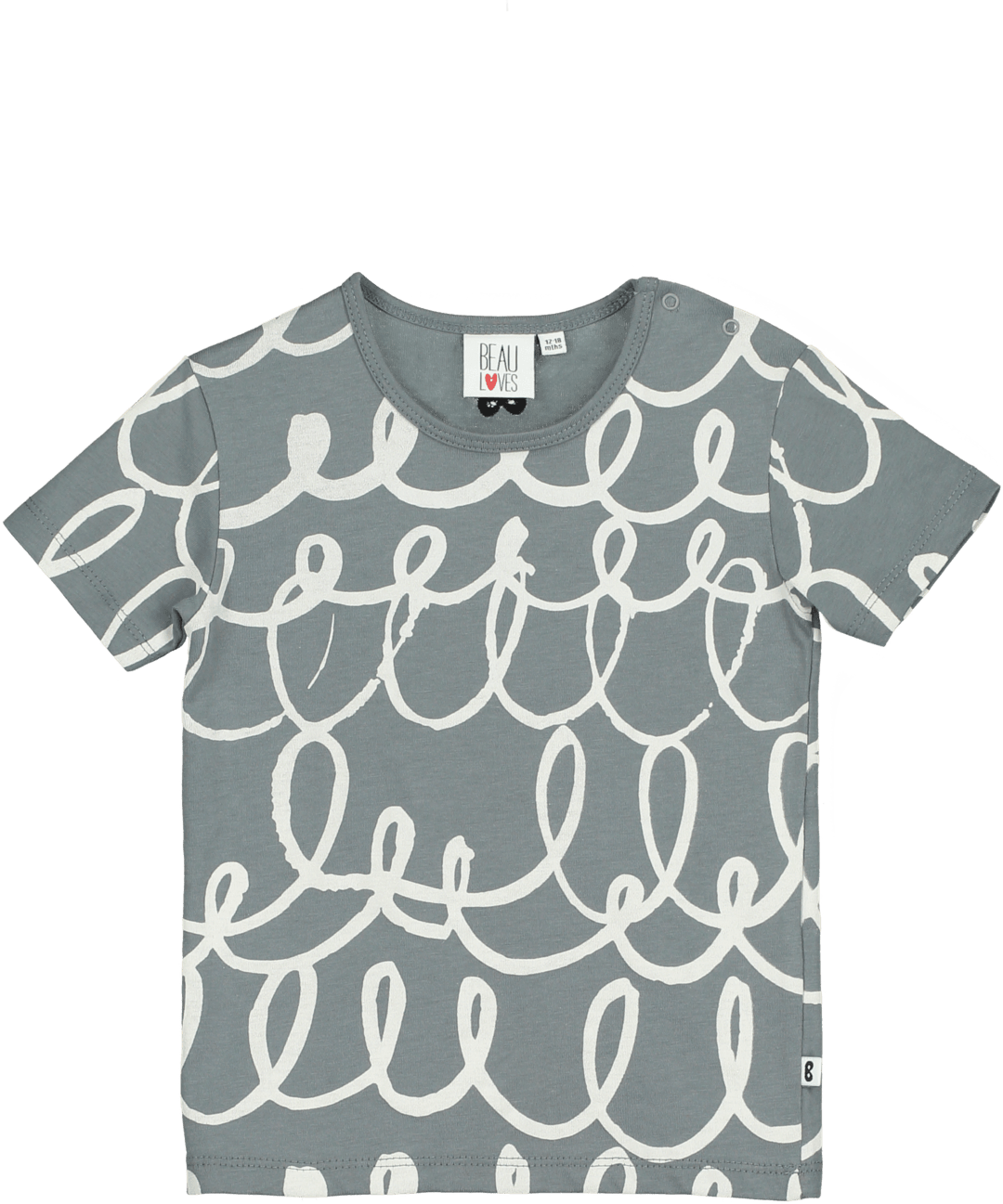 Short Sleeve Baby Top - Grey Loops
