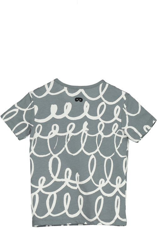 Short Sleeve Baby Top - Grey Loops
