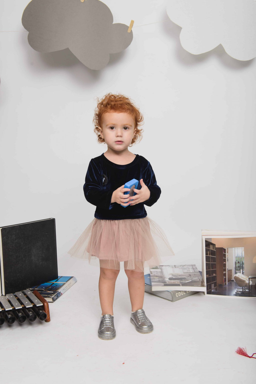 Blue Velvet Pink Ballerina Dress