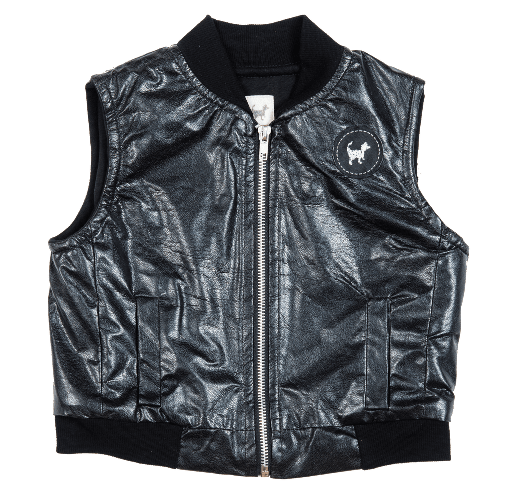 Black Faux Leather Vest