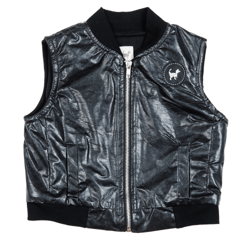 Black Faux Leather Vest