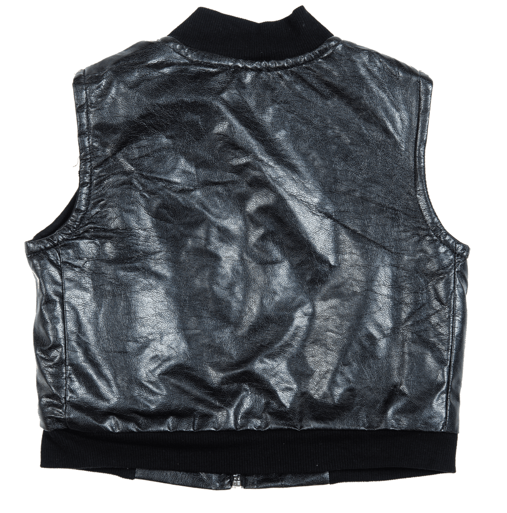 Black Faux Leather Vest