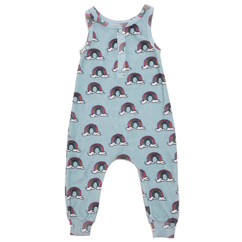 Blue Rainbows Long Terry Romper