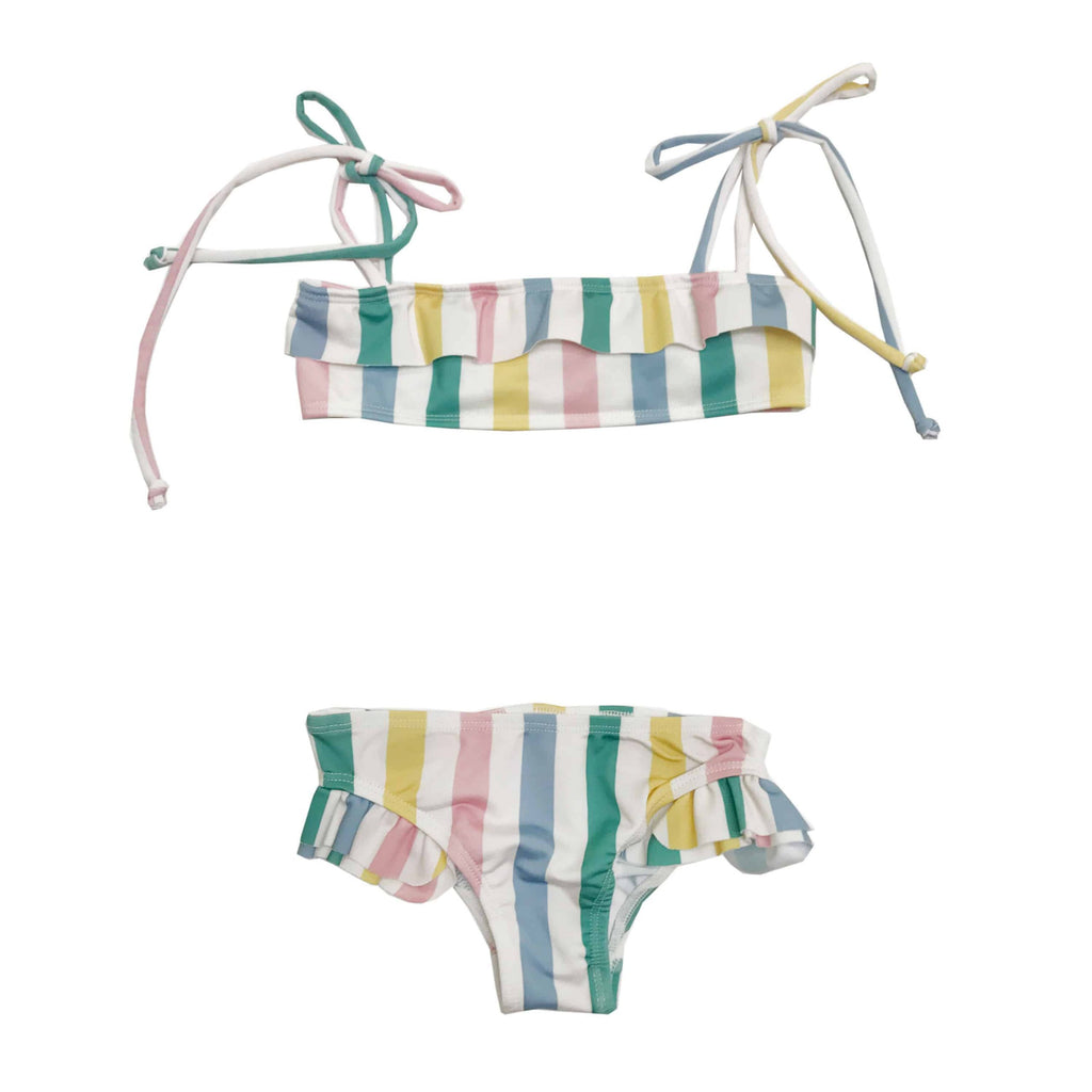 Pastel Stripes Ruffle Bikini