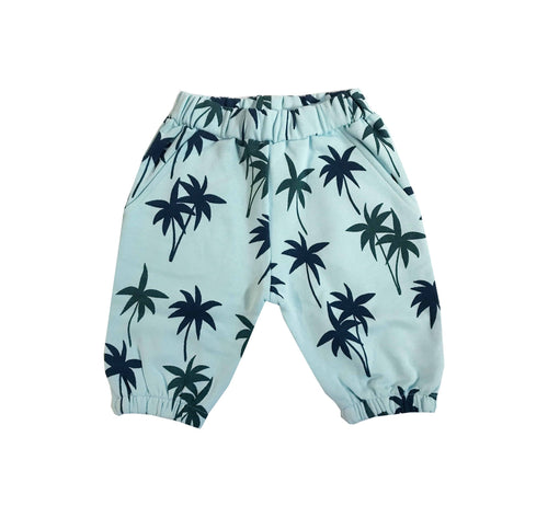 Blue Palm Trees Short Sweatpants